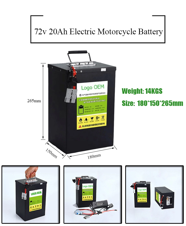 OEM Rechargeable 12V 24V 36V 48V 60V 72V 10ah 15ah 20ah 30ah 40ah 60ah 100ah 150ah 200ah LiFePO4 Lithium Ion Battery for Electric Scooter Bike Motorcycle